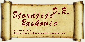 Đorđije Rašković vizit kartica